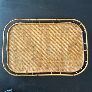 Vintage Bamboo and Rattan Serving Tray